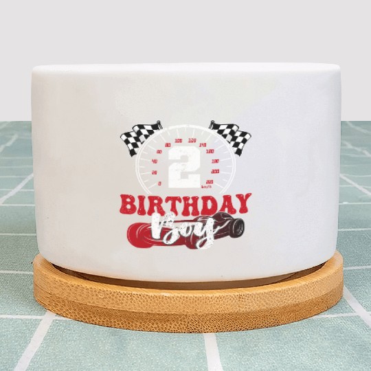Kids 2nd Birthday Boy 2 Second Race Car Birthday Plant Pots