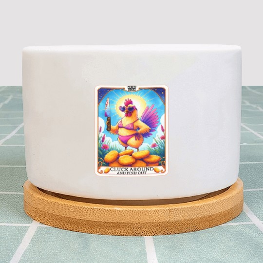 Funny Chicken Tarot Card, FAFO, Hilarious Plant Pots