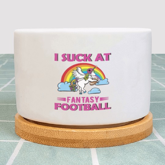I Suck at Fantasy Football Unicorn Rainbow Plant Pots