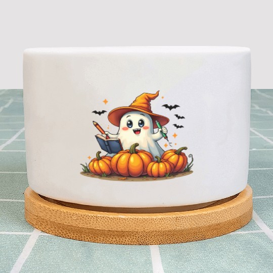 A very cute ghost welcomes back to school Plant Pots