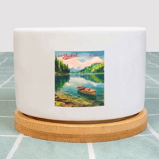 Vintage Travel Lake Baikal Russia Retro Scenic Plant Pots