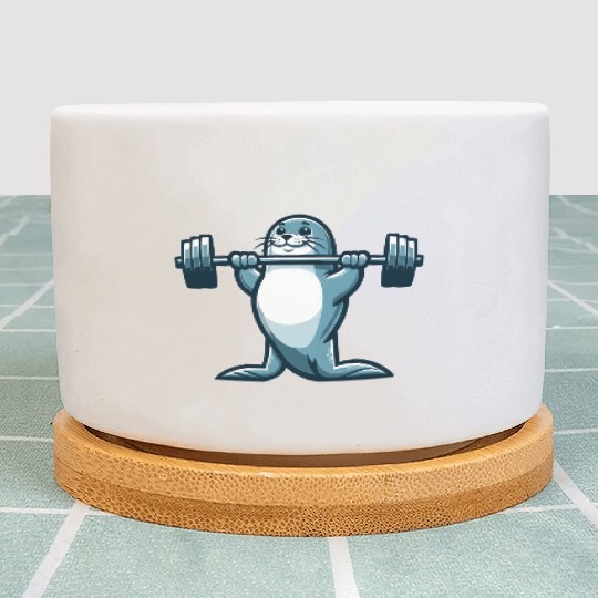 Seal fitness workout gym barbells training Plant Pots