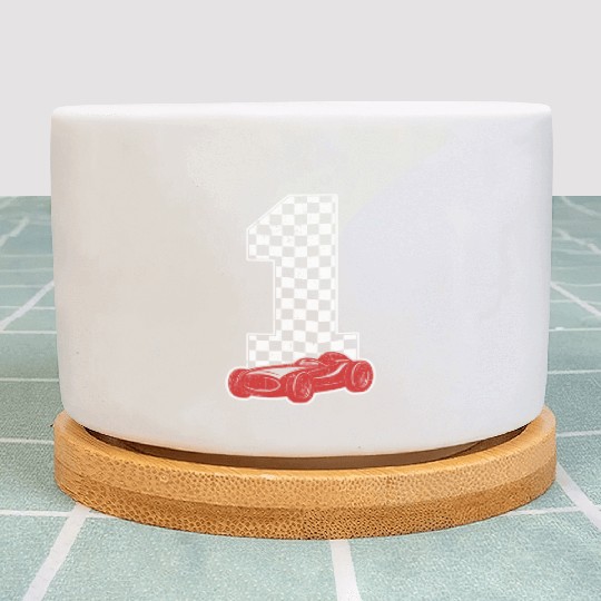 01 Year Old Pit Crew Boy Car Racing 1st Birthday Plant Pots