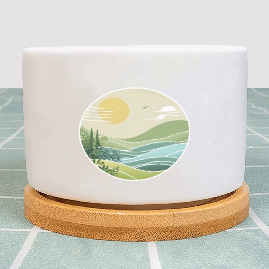 The Peaceful Green Hills Plant Pots