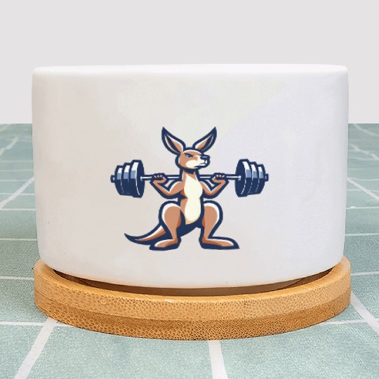 Kangaroo Barbell Weight Gym Fitness Workout Plant Pots