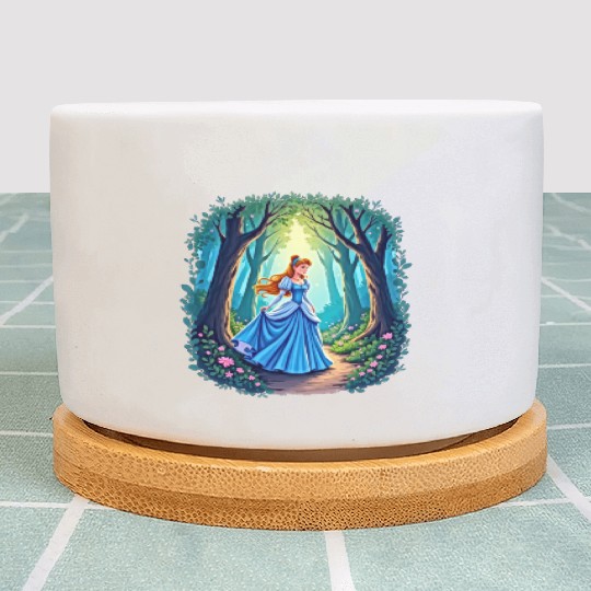 Graceful girl walking in forest Plant Pots