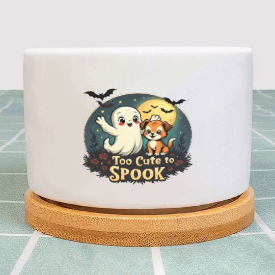 Too Cute To Spook Puppy And Ghost Plant Pots