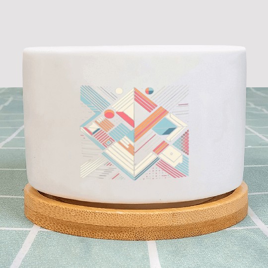 Retro Geometric Shapes 80s 90s Style 4 Plant Pots