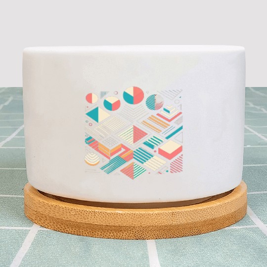 Retro Geometric Shapes 80s 90s Style 1 Plant Pots