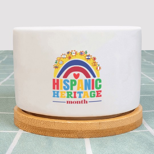 Hispanic heritage month flags colorful rainbow col Plant Pots