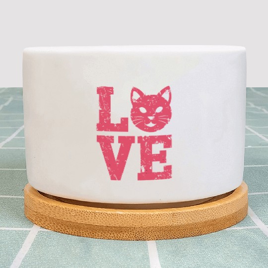 Love funny cat face Plant Pots
