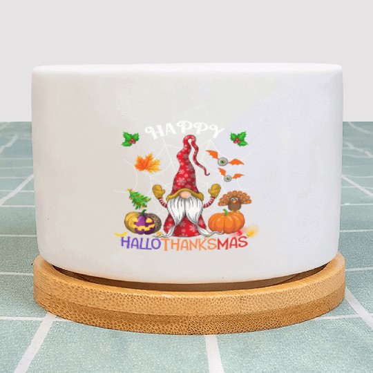 Happy HalloThanksMas Gnome Plant Pots