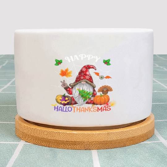 Happy HalloThanksMas Gnome Plant Pots