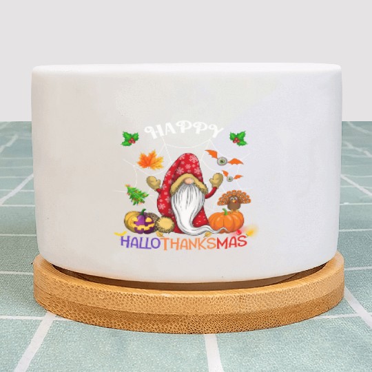 Happy HalloThanksMas Gnome Plant Pots