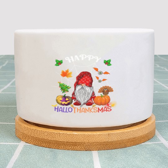 Happy HalloThanksMas Gnome Plant Pots