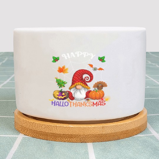 Happy HalloThanksMas Gnome Plant Pots