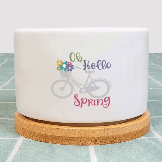 Oh Hello Spring Cycle Flower Season Plant Pots