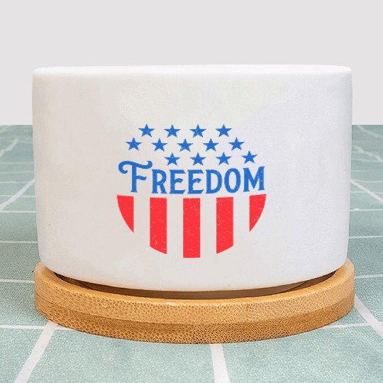Patriotic Freedom Stars and Stripes Plant Pots