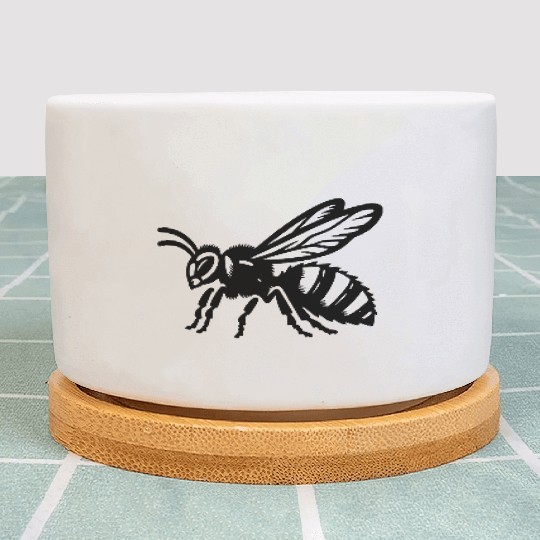 Two Color Wasp Insect Vector Art path3 Plant Pots