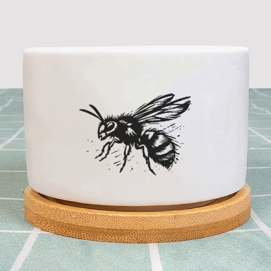 Two Color Wasp Insect Vector Art path4 Plant Pots