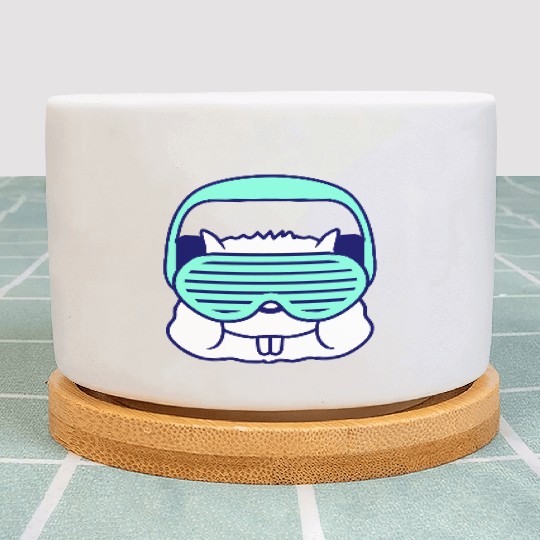 Cute DJ Hamster Party Animal Guinea Pig Pet Face Plant Pots
