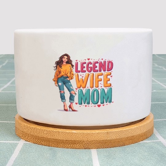 Retro Wife Mom Legend Vintage Mothers Day Mother Plant Pots