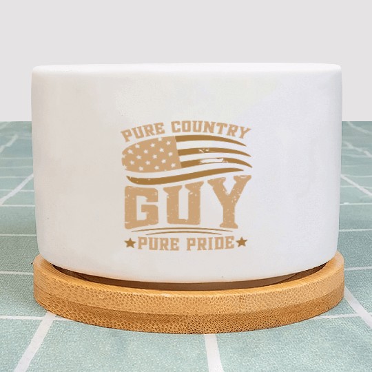 Small Town Us Flag Country Livin Boy Plant Pots