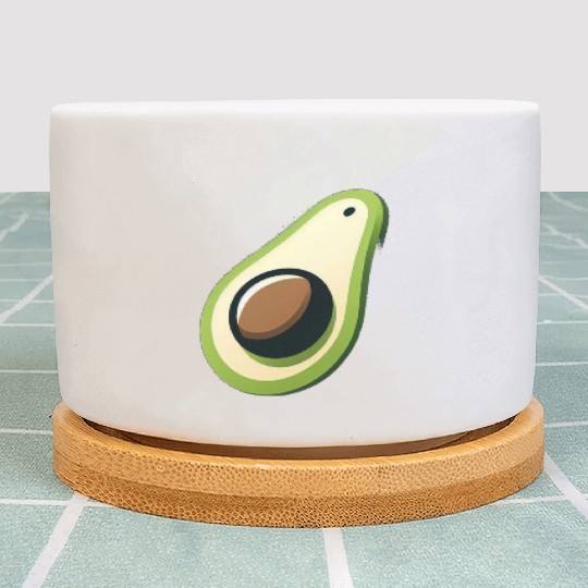 Avocado minimalist avocados design food art 5 Plant Pots