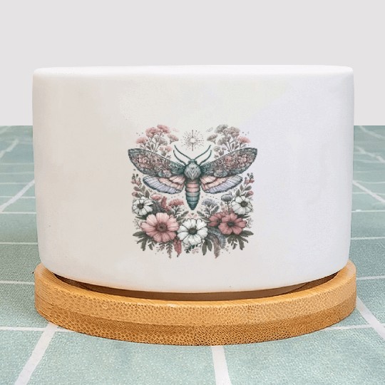 Fairycore Floral Moth Pastel Fairycore Aesthetic Plant Pots