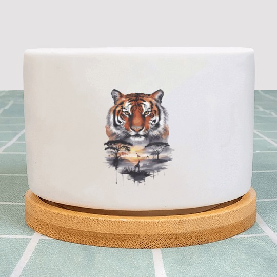 Tiger Paradise Jungle for a Tiger lovers Plant Pots