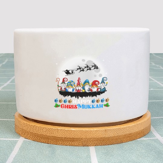 Happy Chrismukkah Gnomes Christmas Hanukkah Plant Pots