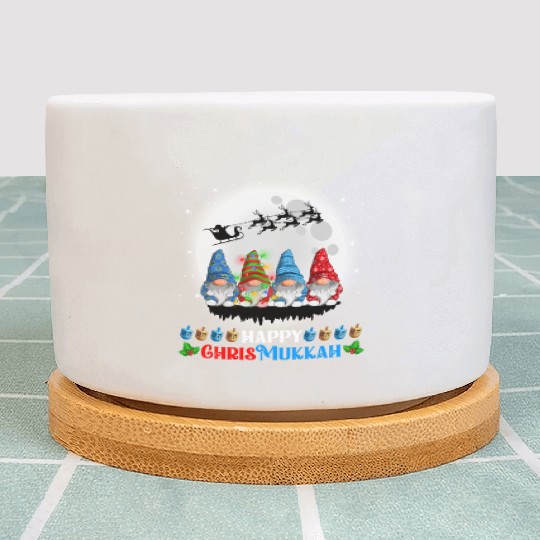 Happy Chrismukkah Gnomes Christmas Hanukkah Plant Pots