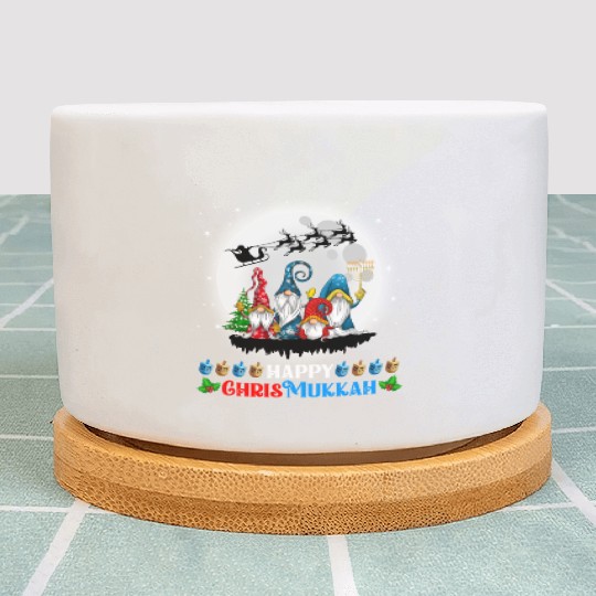 Happy Chrismukkah Gnomes Christmas Hanukkah Plant Pots