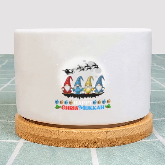 Happy Chrismukkah Gnomes Christmas Hanukkah Plant Pots