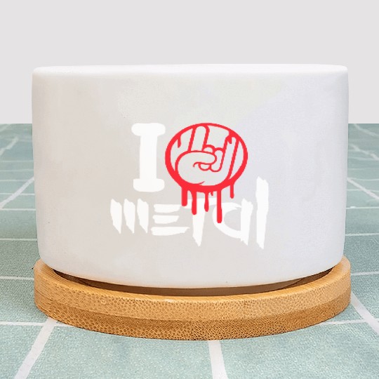 I Love Heavy Metal Hard Rock Music Graffiti Heart Plant Pots