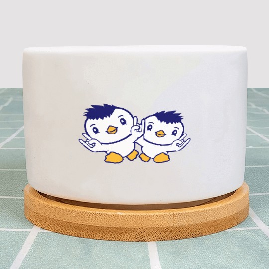 Heavy Metal Duck Bird Team Chick Rock Hand Gesture Plant Pots