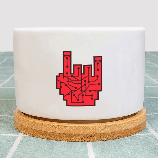 Heavy metal nerd electronic circuits hand gesture Plant Pots