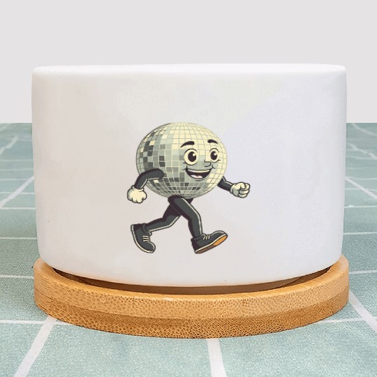 Disco Ball Walking - Retro Funk in Motion Plant Pots