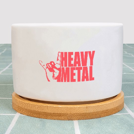 Heavy Metal Fun Hard Rock Music Horns Hand Gesture Plant Pots