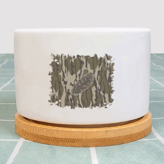 Turkey Feather Bottomland Camo Forest Camouflage Plant Pots