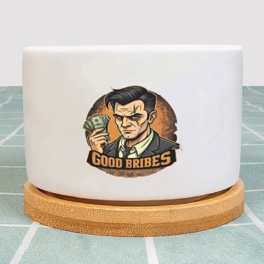 Good Bribes - Gangster Holding Cash Plant Pots