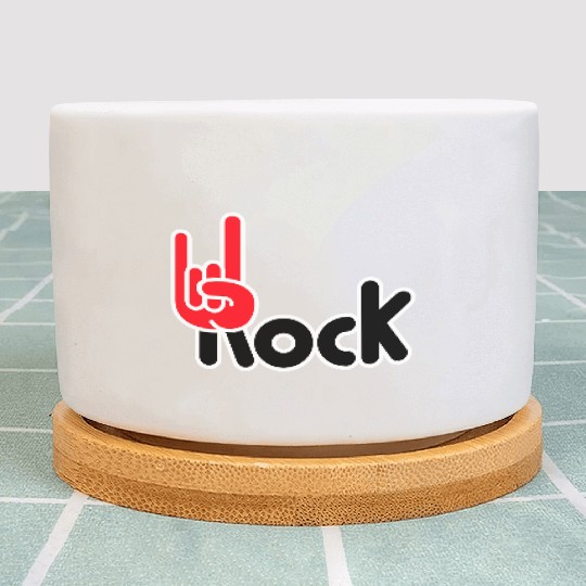 Heavy Metal Fun Hard Rock Music Horns Hand Gesture Plant Pots