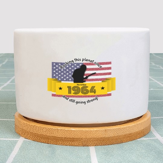60th birthday Rocking this planet since 11/1964 Plant Pots