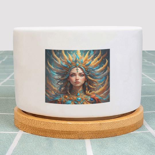 The Feathered Empress: A Tale of Celestial Beauty Plant Pots