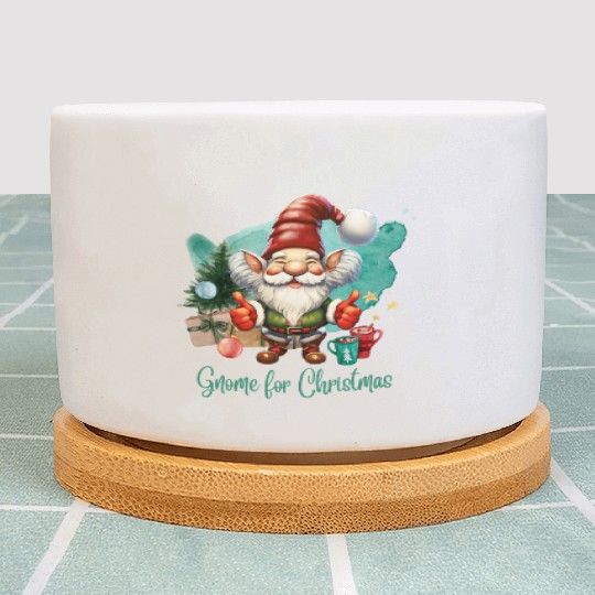 Thumbs Up Gnome for the Holidays Gnome Sweet Gnome Plant Pots