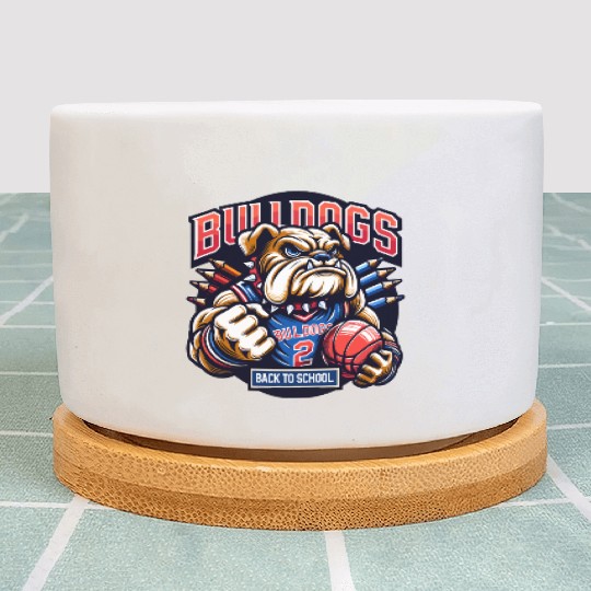 Bulldogs Mascot Back To School Team Spirit Plant Pots