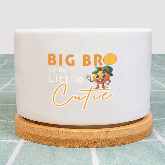 Big Brother Little Cutie Baby Shower Orange 1st Bi Plant Pots