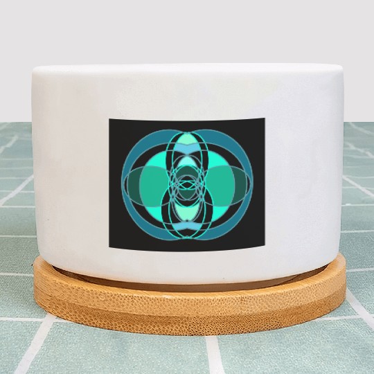 Abstract blue and green design Plant Pots