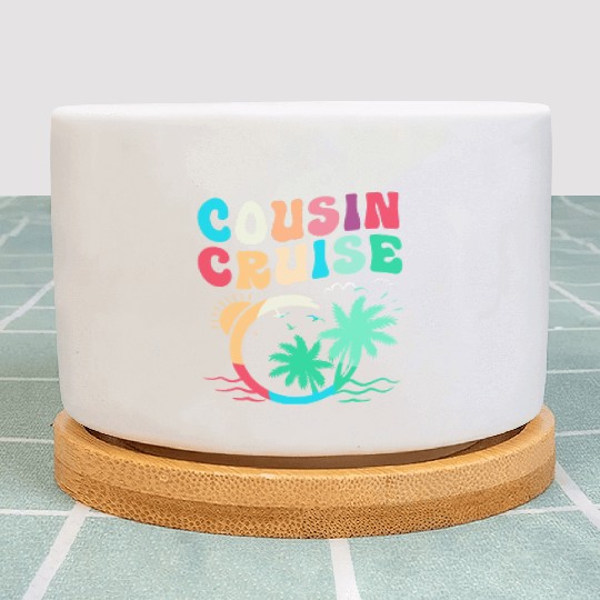 Palm Tree Summer Beach Trip Cousin Cruise Squad Plant Pots
