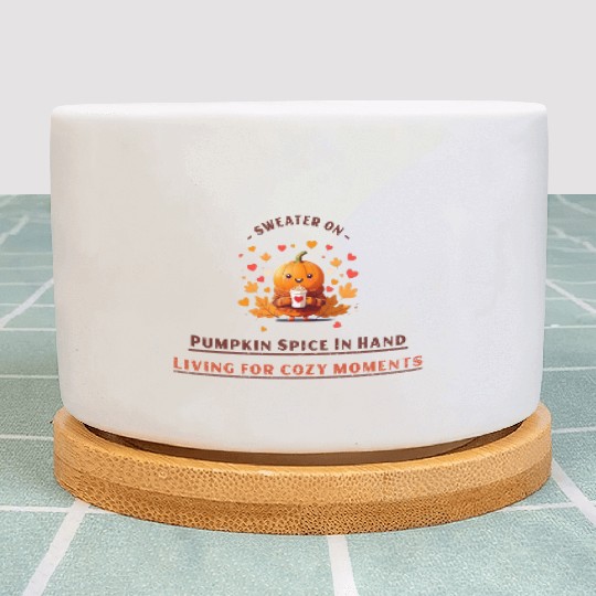 sweater on, pumpkin spice in hand Plant Pots